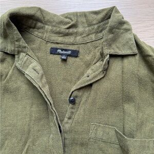 Madewell Women’s Green Flannel long-sleeve shirt
